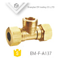 EM-F-A137 NPT fileté type T raccord en laiton avec double connecteur rapide